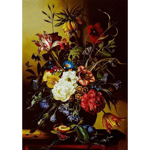 Still-life with flowers Black Modern Wood Framed Art Print with Double Matting by Golovin, Konstantin