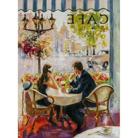 Cafe Gold Ornate Wood Framed Art Print with Double Matting by Kotinova, Galina