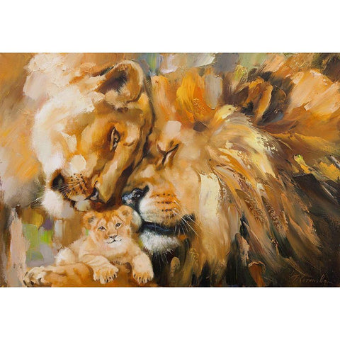 Family Black Modern Wood Framed Art Print with Double Matting by Kotinova, Galina