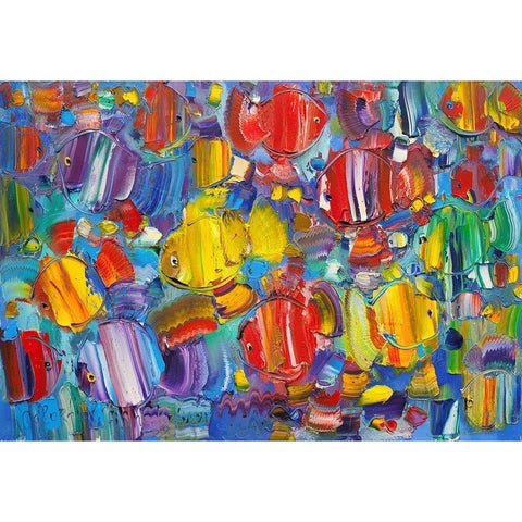 Colorful fish Gold Ornate Wood Framed Art Print with Double Matting by Kotinov, Sergey