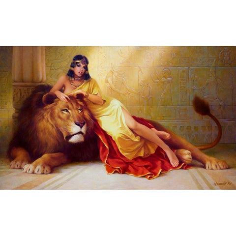 Princess of the Egypt White Modern Wood Framed Art Print by Kovalev, Vladimir