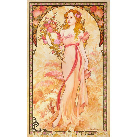 Flower nymph Black Modern Wood Framed Art Print with Double Matting by Kovalev, Vladimir