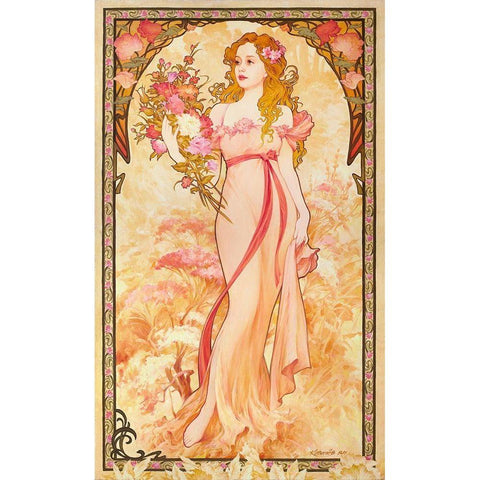 Flower nymph Gold Ornate Wood Framed Art Print with Double Matting by Kovalev, Vladimir