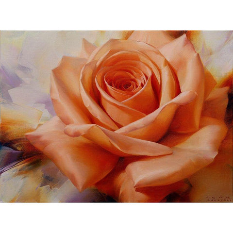 Orange rose White Modern Wood Framed Art Print by Levashov, Igor