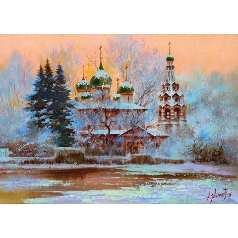 Church of Elijah the Prophet in Yaroslavl Black Modern Wood Framed Art Print with Double Matting by Milyukov, Alexey