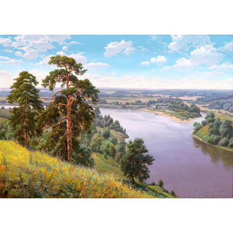 The precipice Black Modern Wood Framed Art Print with Double Matting by Prishchepa, Igor