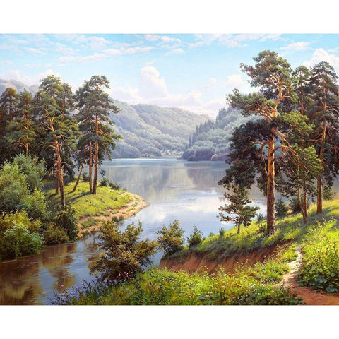 Summer mood Gold Ornate Wood Framed Art Print with Double Matting by Prishchepa, Igor