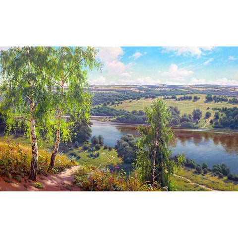 The path Black Modern Wood Framed Art Print by Prishchepa, Igor