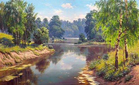 Forest freshness Black Ornate Wood Framed Art Print with Double Matting by Prishchepa, Igor