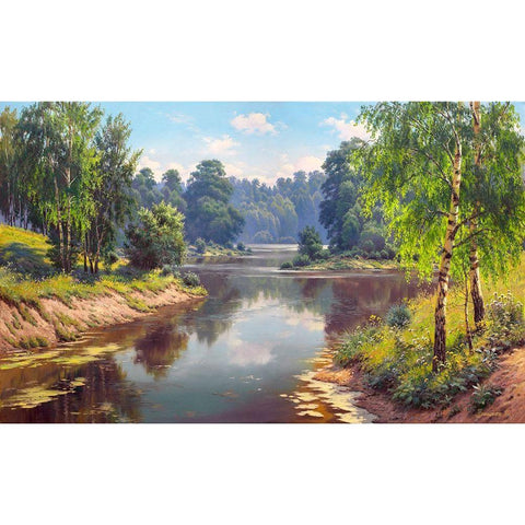 Forest freshness Black Modern Wood Framed Art Print by Prishchepa, Igor