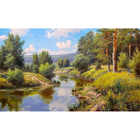 Hot afternoon Black Modern Wood Framed Art Print with Double Matting by Prishchepa, Igor