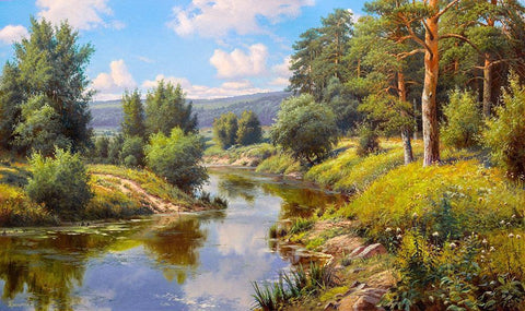 Hot afternoon White Modern Wood Framed Art Print with Double Matting by Prishchepa, Igor