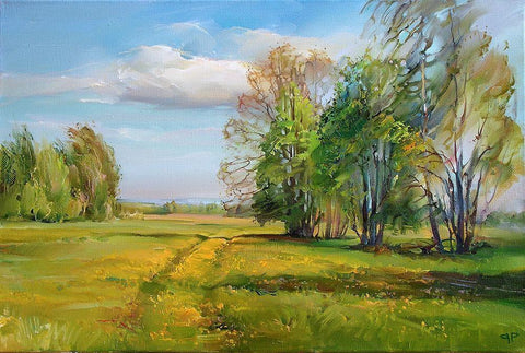 May wind Black Ornate Wood Framed Art Print with Double Matting by Romanov, Roman