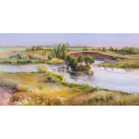 Afternoon Gold Ornate Wood Framed Art Print with Double Matting by Romanov, Roman