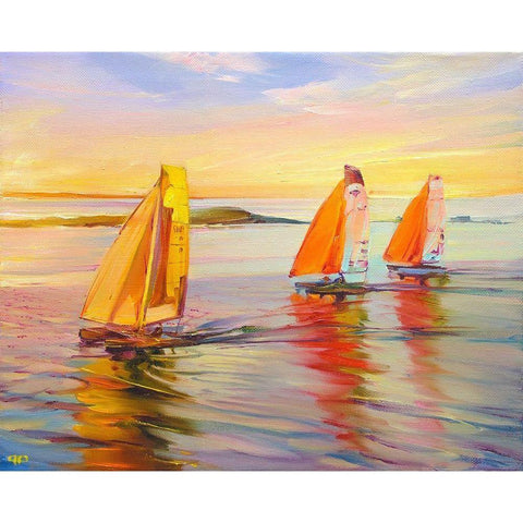 Homeward White Modern Wood Framed Art Print by Romanov, Roman