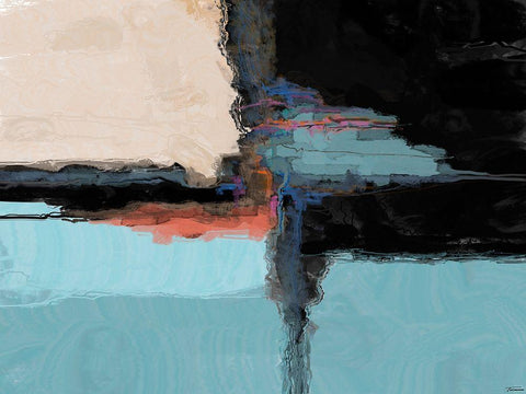 Bold I Black Ornate Wood Framed Art Print with Double Matting by Tienhaara, Michael