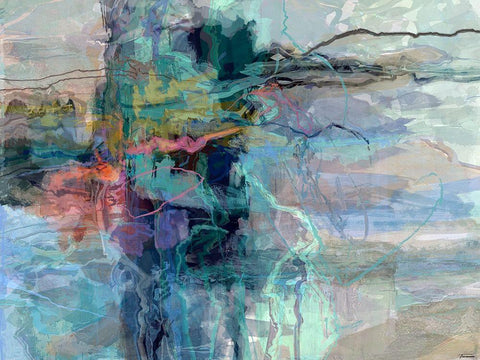 Scatter III White Modern Wood Framed Art Print with Double Matting by Tienhaara, Michael