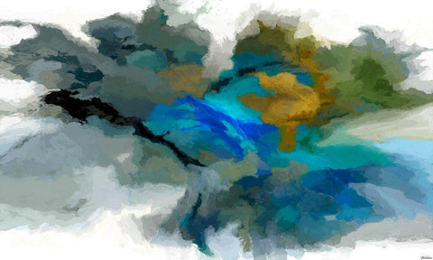 Craters II White Modern Wood Framed Art Print with Double Matting by Tienhaara, Michael