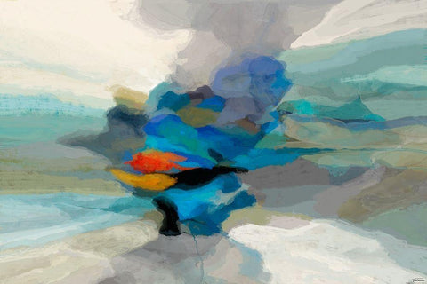 Cumulus II White Modern Wood Framed Art Print with Double Matting by Tienhaara, Michael