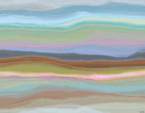 Contours VII White Modern Wood Framed Art Print with Double Matting by Tienhaara, Michael