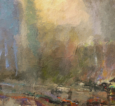 Musings II FX White Modern Wood Framed Art Print with Double Matting by Tienhaara, Michael