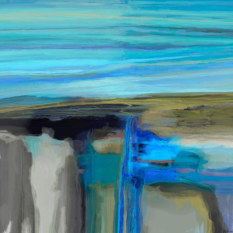 Perpetual II White Modern Wood Framed Art Print with Double Matting by Tienhaara, Michael