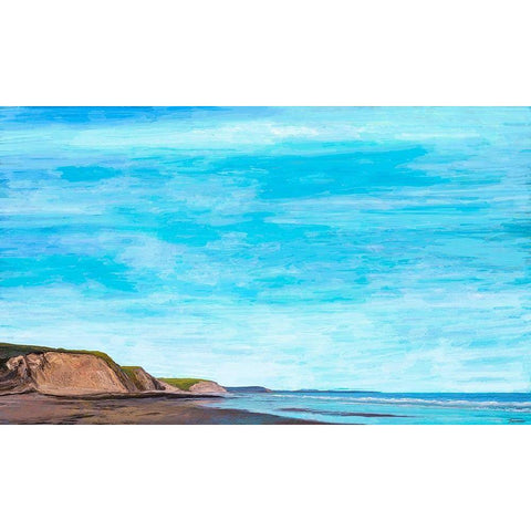 Ocean Cliffs II White Modern Wood Framed Art Print by Tienhaara, Michael