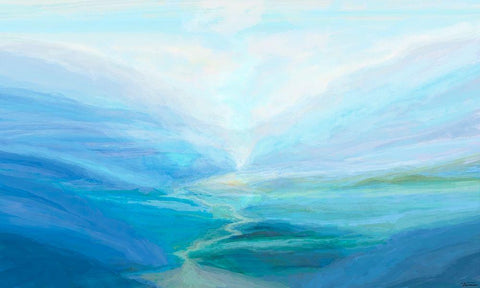 Canyon III White Modern Wood Framed Art Print with Double Matting by Tienhaara, Michael