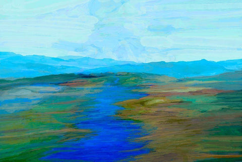 Endless Vista I White Modern Wood Framed Art Print with Double Matting by Tienhaara, Michael