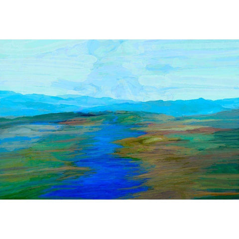 Endless Vista I Black Modern Wood Framed Art Print with Double Matting by Tienhaara, Michael