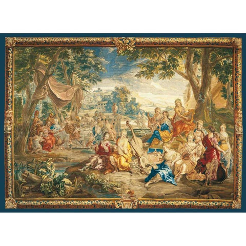 Brussels Tapestry Gold Ornate Wood Framed Art Print with Double Matting by Anonymous
