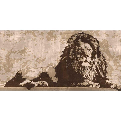 Lion Gold Ornate Wood Framed Art Print with Double Matting by Cooper, Andrew