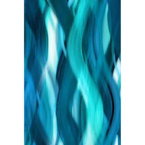 Aqua Flow Black Modern Wood Framed Art Print with Double Matting by Campbell, Annie