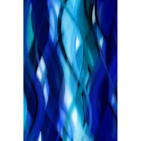 Indigo Flow II White Modern Wood Framed Art Print by Campbell, Annie