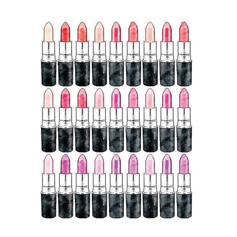 Lipsticks White Modern Wood Framed Art Print by Greenwood, Amanda