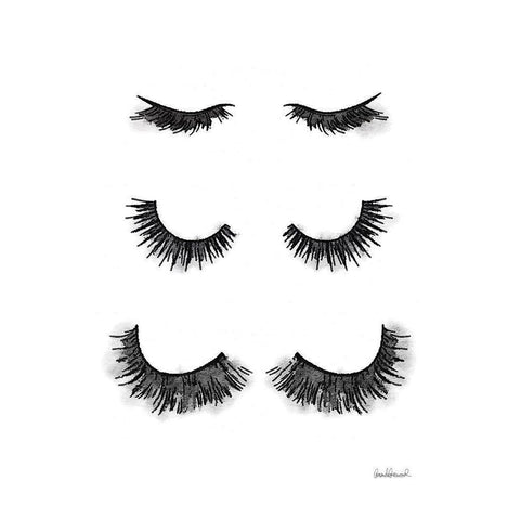 Makeup Lashes Black Modern Wood Framed Art Print with Double Matting by Greenwood, Amanda