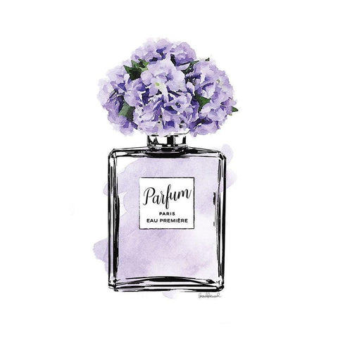 Parfume Purple with Hydrangea White Modern Wood Framed Art Print by Greenwood, Amanda