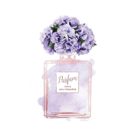 Parfume Violet with Hydrangea White Modern Wood Framed Art Print by Greenwood, Amanda