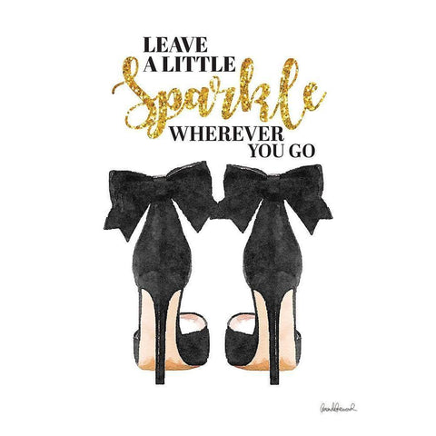 Leave a Little Sparkle Black Modern Wood Framed Art Print with Double Matting by Greenwood, Amanda