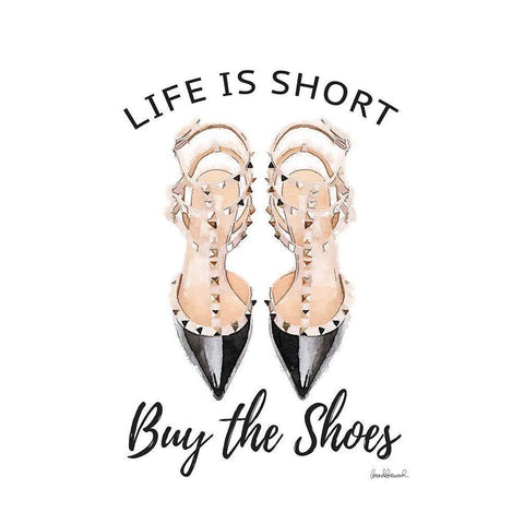 Buy the Shoes II White Modern Wood Framed Art Print by Greenwood, Amanda