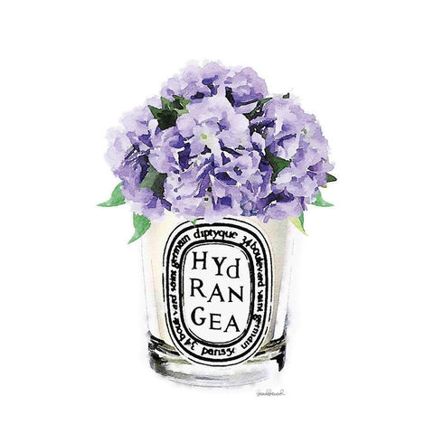 Purple Hydrangea Candle Black Modern Wood Framed Art Print by Greenwood, Amanda