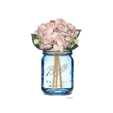 Blue Jar Hydrangea White Modern Wood Framed Art Print by Greenwood, Amanda