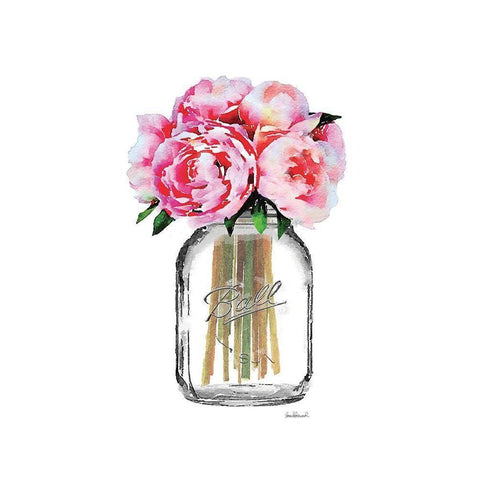 Jar Peony White Modern Wood Framed Art Print by Greenwood, Amanda