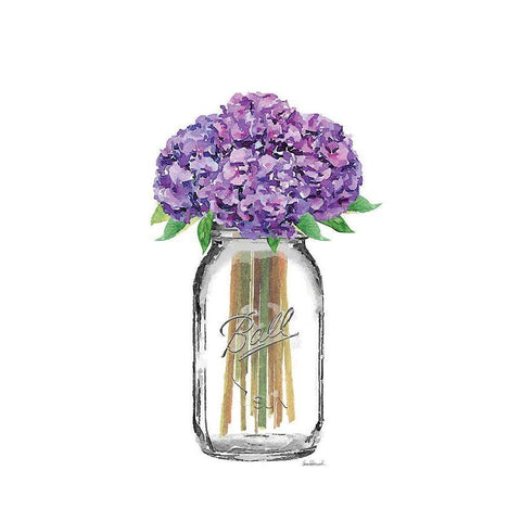 Jar Hydrangea Black Modern Wood Framed Art Print by Greenwood, Amanda