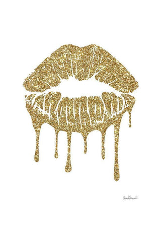 Glitter Lip Gold White Modern Wood Framed Art Print with Double Matting by Greenwood, Amanda