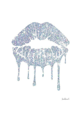 Glitter Lip Silver White Modern Wood Framed Art Print with Double Matting by Greenwood, Amanda