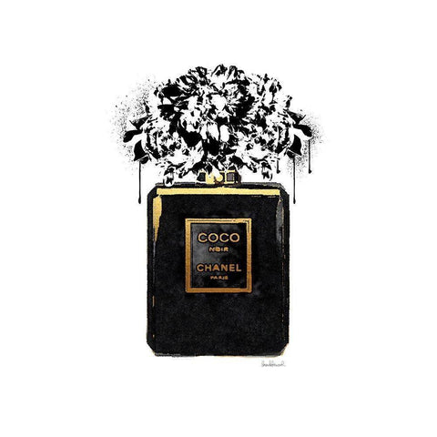 Noir Perfume Peony Gold Ornate Wood Framed Art Print with Double Matting by Greenwood, Amanda