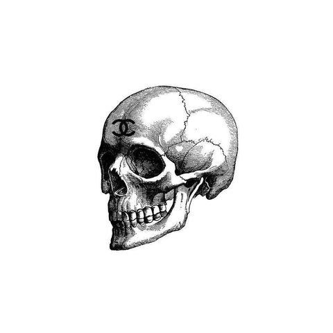 Black Skull White Modern Wood Framed Art Print by Greenwood, Amanda