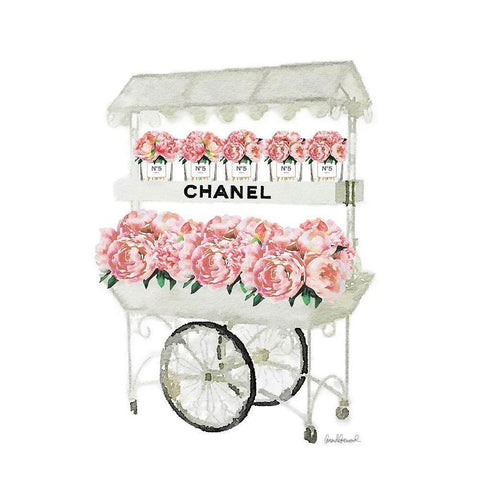 Flower Cart White Modern Wood Framed Art Print by Greenwood, Amanda