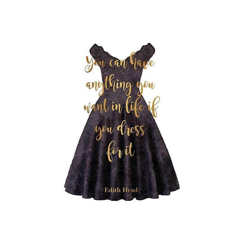 Anything Black Dress Gold Ornate Wood Framed Art Print with Double Matting by Greenwood, Amanda